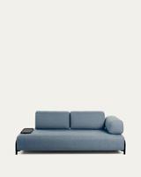 Kave Home 3-zits Bank 'Compo' Met Blad, kleur Blauw - thumbnail