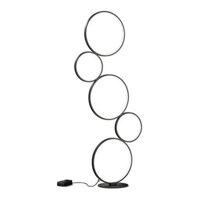 Trio Design vloerlampRondo 5-rings zwart - 422610532