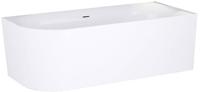 Ben Vico half vrijstaand hoekbad met 2 ligzijdes met hoek rechts 155x80cm glans wit acryl incl. afvoer met overloop wit - thumbnail