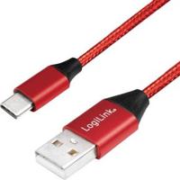 LogiLink 2.0 Aansluitkabel, Type A Naar Type C, Rood, 0,3 M - thumbnail