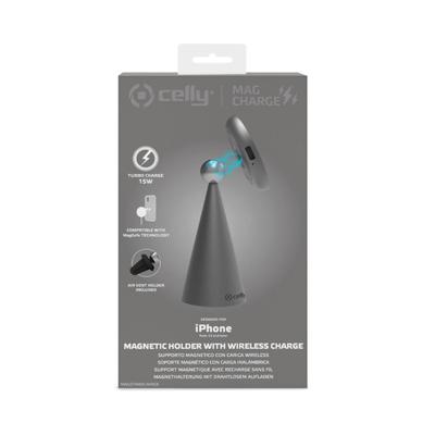 Celly MAGSTANDCHARGE oplader voor mobiele apparatuur Smartphone Zilver USB Draadloos opladen Binnen