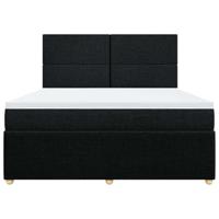 Boxspring met matras stof zwart 180x200 cm - thumbnail
