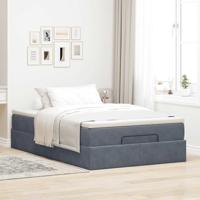 Ottoman bed met matras 120x200cm fluweel donkergrijs - thumbnail