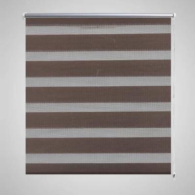 VidaXL Zebra rolgordijn 80,9 x 150 cm stofbreedte 76,7 cm koffiebruin