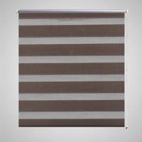 VidaXL Zebra rolgordijn 80,9 x 150 cm stofbreedte 76,7 cm koffiebruin - thumbnail
