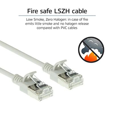 ACT DC7002 LSZH U/FTP CAT6A Datacenter Slimline Patchkabel Snagless | RJ45 Connectoren | Grijs | 2 meter