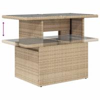 5-delige Loungeset met kussens poly rattan beige - thumbnail