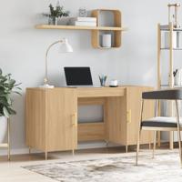 Bureau 140x50x75 cm bewerkt hout sonoma eikenkleurig - thumbnail