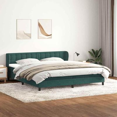 Boxspringbed met matrassen 180x220 cm fluweel donkergroen