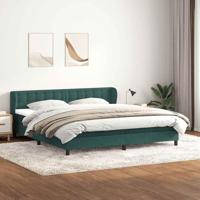 Boxspringbed met matrassen 180x220 cm fluweel donkergroen - thumbnail