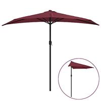VidaXL Balkonparasol half aluminium paal 270x144x222 cm bordeauxrood - thumbnail