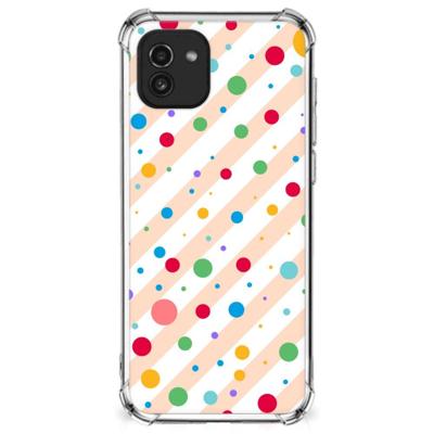 Samsung Galaxy A03 Doorzichtige Silicone Hoesje Dots Samsung Galaxy A03 Doorzichtige Silicone Hoesje Dots