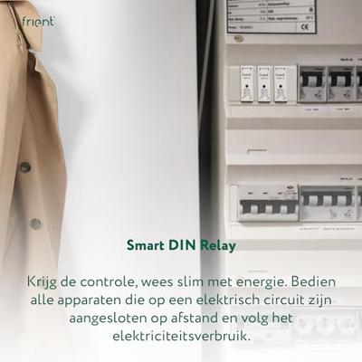 Frient Smart DIN Relay relais (Lichtgrijs, Zigbee)