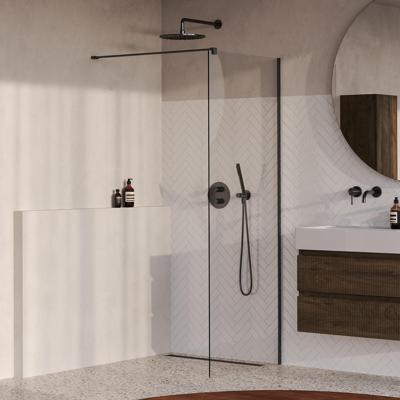 BRAUER Oblivion inloopdouche helder glas 80x200 incl. glascoating PVD gunmetal geborsteld