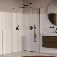 BRAUER Oblivion inloopdouche helder glas 80x200 incl. glascoating PVD gunmetal geborsteld - thumbnail