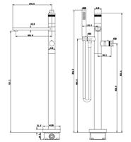 Wiesbaden Vrijstaand Bad Thermostaatkraan Sphere 83.3 cm Compleet Mat Zwart - thumbnail