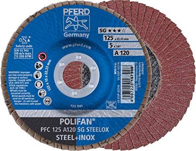 PFERD TOOLS 67712125 PFC 125 A 120 SG STEELOX Lamellenschijf Diameter 125 mm Boordiameter 22.23 mm Korrelgrootte (num) 120 RVS, Staal 10 stuk(s) PFERD TOOLS 67712125 PFC 125 A 120 SG STEELOX Lamellenschijf Diameter 125 mm Boordiameter 22.23 mm Korrelgrootte (num) 120 RVS, Staal 10 stuk(s)