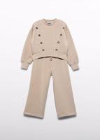 Abel & Lula winter broek-set meisjes - beige - gebreid - thumbnail