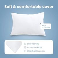 VidaXL Hoofdkussen met kussen wit 60 x 40 x 20 cm polyester - thumbnail
