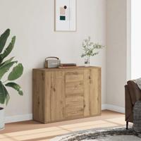 Dressoir 88x30x64 cm bewerkt hout artisanaal eikenkleur - thumbnail