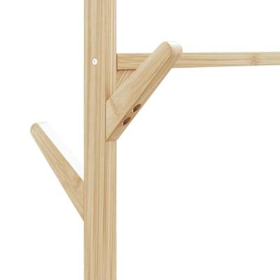 VidaXL Kledingrek met schappen en wielen 100x38x175,5 cm bamboe VidaXL Kledingrek met schappen en wielen 100x38x175,5 cm bamboe
