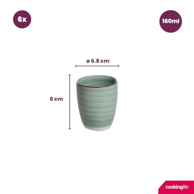 Cookinglife Koffiekopjes / Senseokopjes Delice Groen 180 ml - 6 stuks