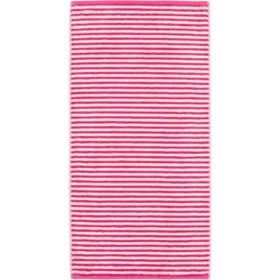 Cawö Cawo Campus Ringel Handdoek 50x100 pink