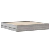 Bedframe met lades bewerkt hout grijs sonoma eiken 160x200 cm - thumbnail