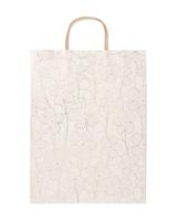 HEMA Cadeautas XL 45x28cm bloemen (goud) - thumbnail