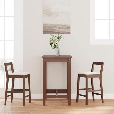 Barkrukken met kussens 2 stuks Bruin massief hout rubber