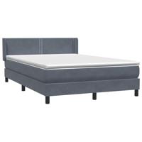 Boxspring met matras fluweel donkergrijs 140x210 cm - thumbnail