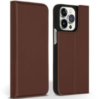 Accezz Premium Leather Slim Book Case voor Apple iPhone 13 Pro Telefoonhoesje Bruin - thumbnail