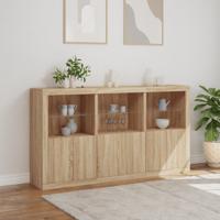 Dressoir met LED-verlichting 181,5x37x100 cm sonoma eikenkleur - thumbnail