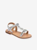 Leren kindersandalen met klittenband Ibuscus LES TROPEZIENNES® PAR M. BELARBI zilver - thumbnail