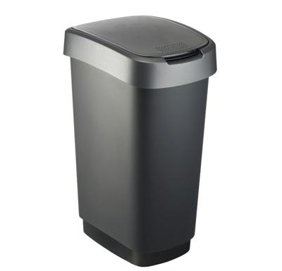 Rotho Twist Afvalbak 50L Zwart Rotho Twist Afvalbak 50L Zwart