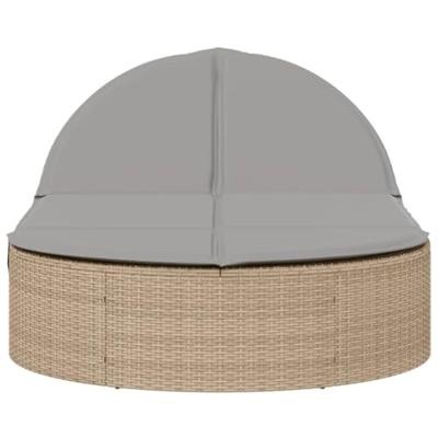 Ligbed 2-persoons met kussens poly rattan beige Ligbed 2-persoons met kussens poly rattan beige