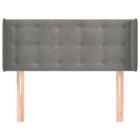 Hoofdbord met randen 93x16x78/88 cm fluweel lichtgrijs - thumbnail