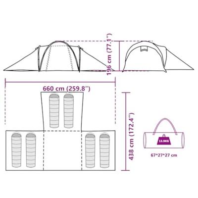 VidaXL Koepeltent 6-persoons waterdicht blauw