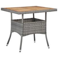 Tuintafel poly rattan en massief acaciahout grijs - thumbnail