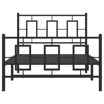 Bedframe met hoofd- en voeteneinde metaal zwart 100x190 cm - thumbnail