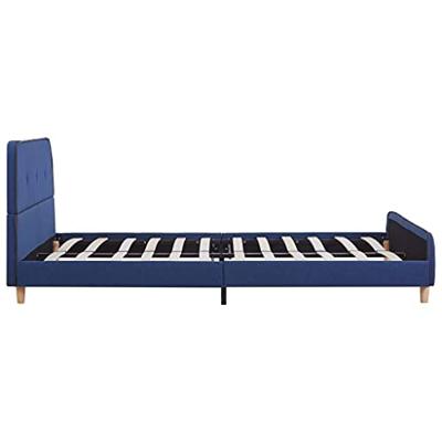 Bedframe stof blauw 140x200 cm