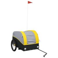 VidaXL Fietstrailer 45 kg ijzer zwart en geel - thumbnail