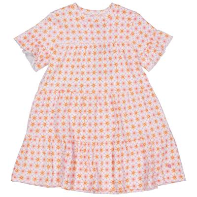 Quapi Zomer jurk meisjes - oranje - AOP grafisch - Zaara