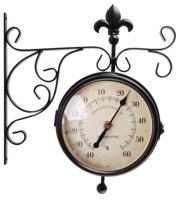 Stationsklok met thermometer / Esschert Design - thumbnail