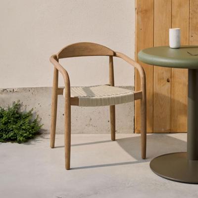 Kave Home Tuin / Eetkamerstoel 'Nina' Acaciahout, kleur Ecru