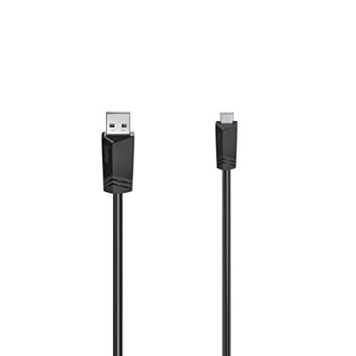 Hama Mini-USB-kabel, USB 2.0, 480 Mbit/s, 1,50 m Kabel Zwart