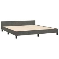 Bedframe zonder matras 160x200 cm fluweel donkergrijs - thumbnail