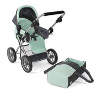 Combi-poppenwagen Leni - Melange Antraciet Mint - thumbnail
