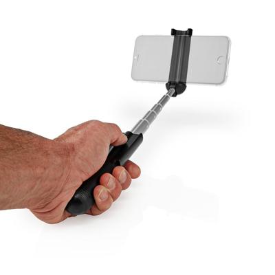 Uitschuifbare Selfiestick | Ingebouwde Draadloze Sluiterknop | Compact | Lichtgewicht | Zwart - thumbnail