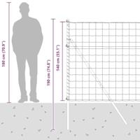 VidaXL Hek met paal groen 1,4 x 10 m staal en pvc - thumbnail